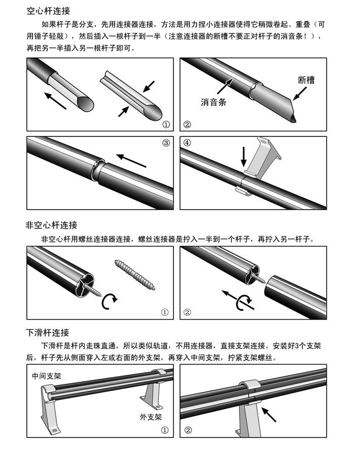 家居窗帘杆罗马杆轨道安装方法