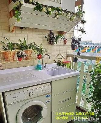 砖砌阳台洗衣机台面洗衣机半阳台图片4