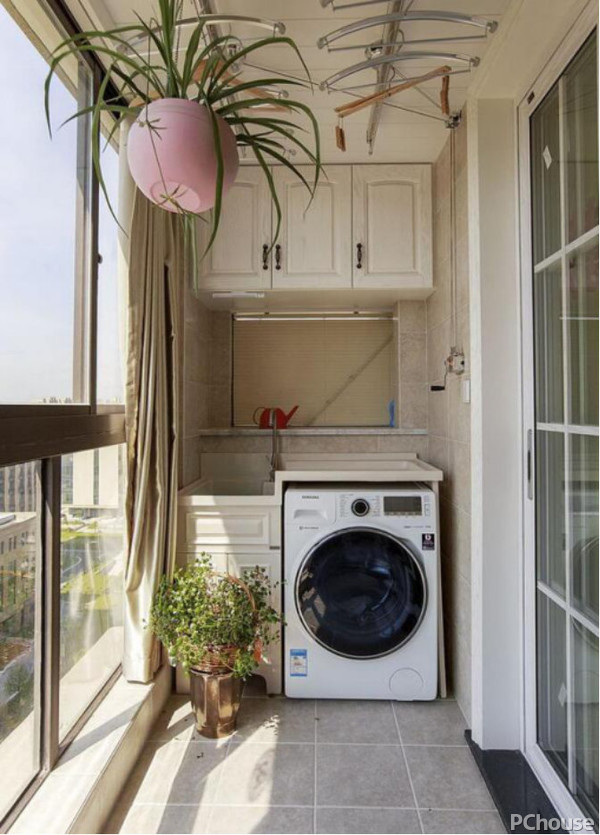 阳台装修做洗手盆,注意尺寸做对,才能让洗衣区功能性更强!