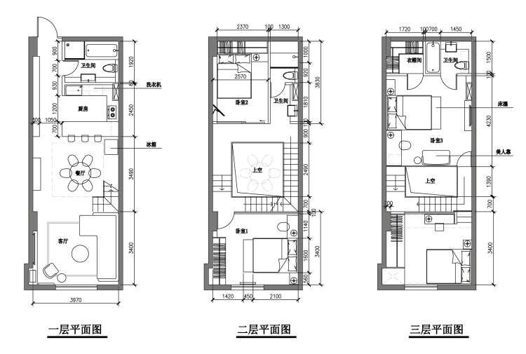 40平米朝阳loft改建4室两厅3层洋房
