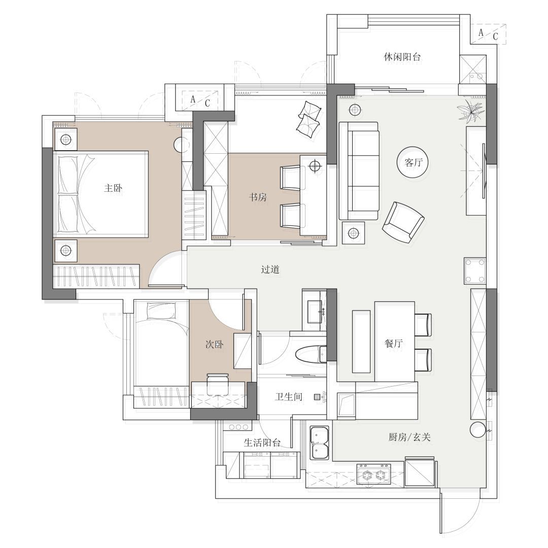 93平日式三室住宅公寓装修案例_云 屿 --LDK一体化，两人一猫的专属居所_太平洋家居网