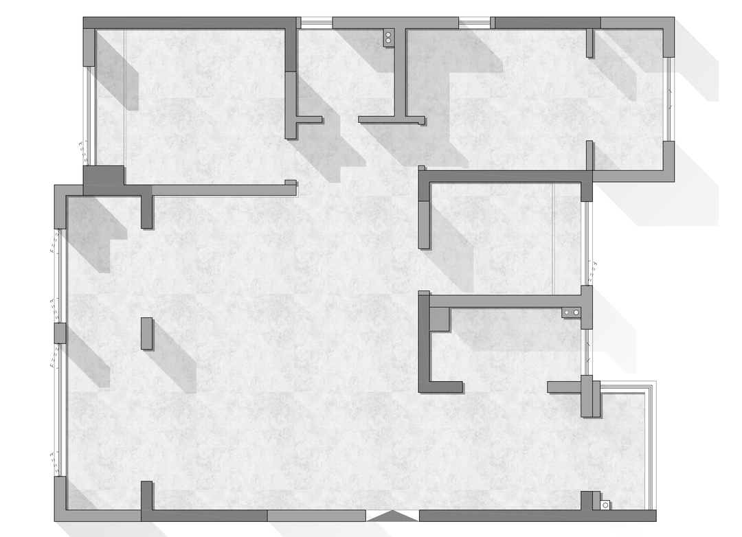 130平现代法式两室住宅公寓装修案例