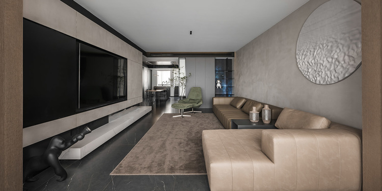 灰色的极简主义，微水泥与木质构筑优雅实用并存的空间