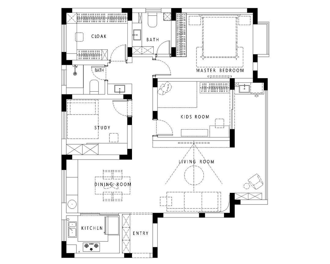 140平现代混搭法式四室住宅公寓装修案例_1/1完美落地|我的家·现代轻法混搭_太平洋家居网