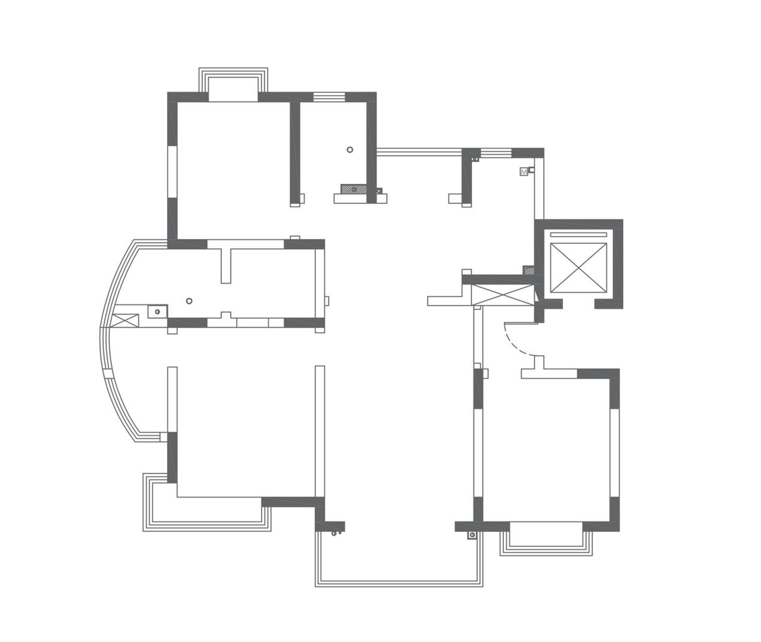 150平现代简约侘寂自然风三室住宅公寓装修案例