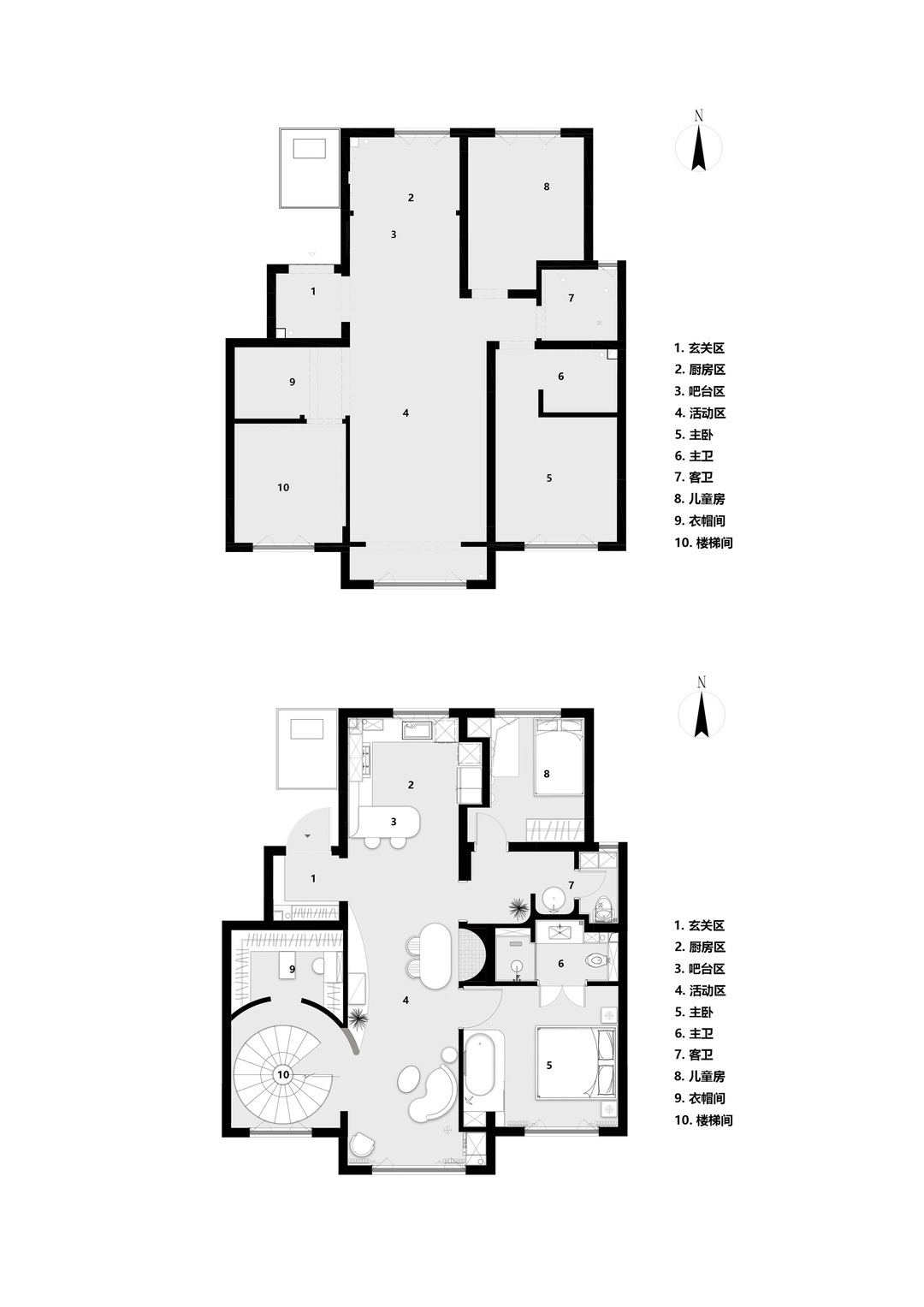 190平欧式混搭古典法式复式住宅公寓装修案例