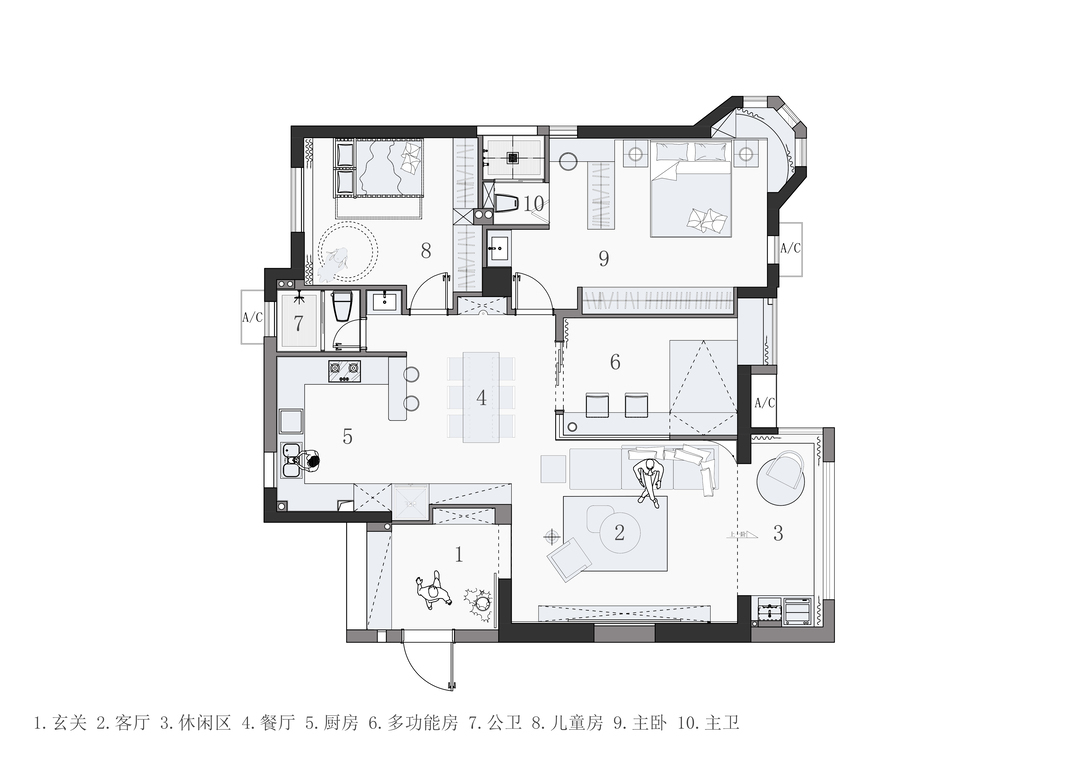 150平简约自然风原木三室住宅公寓装修案例