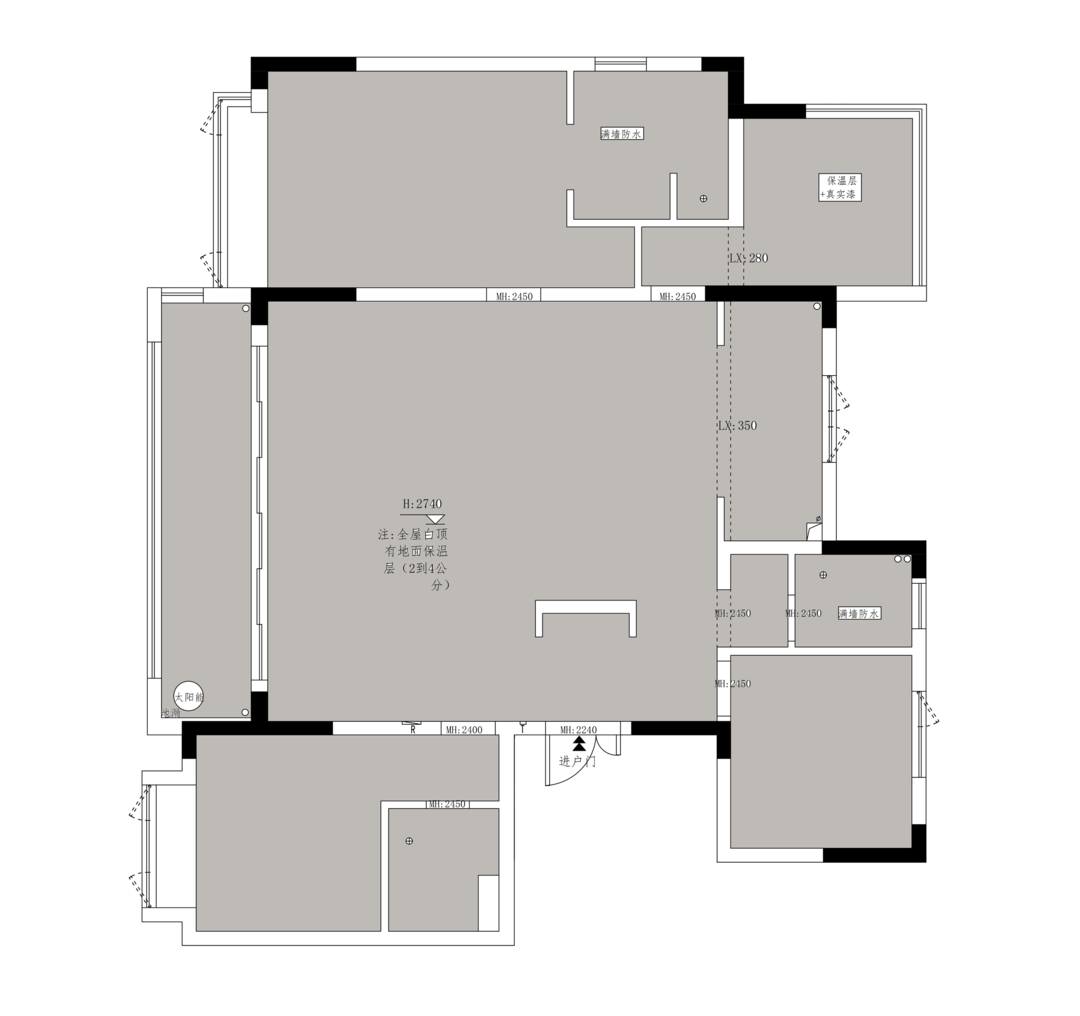 169平简约法式三室住宅公寓装修案例