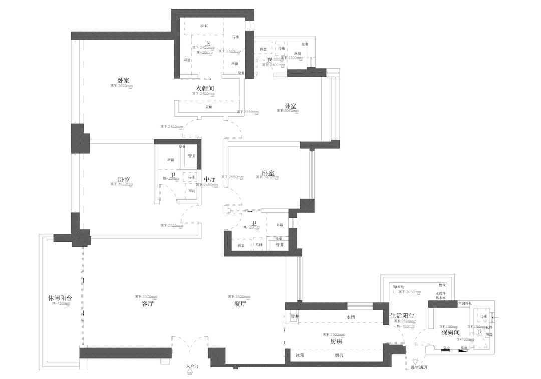 290平意式极简四室住宅公寓装修案例