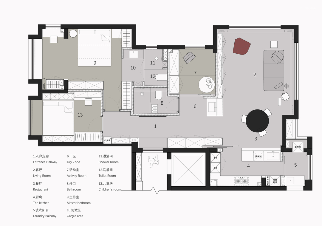 120平现代轻奢三室住宅公寓装修案例
