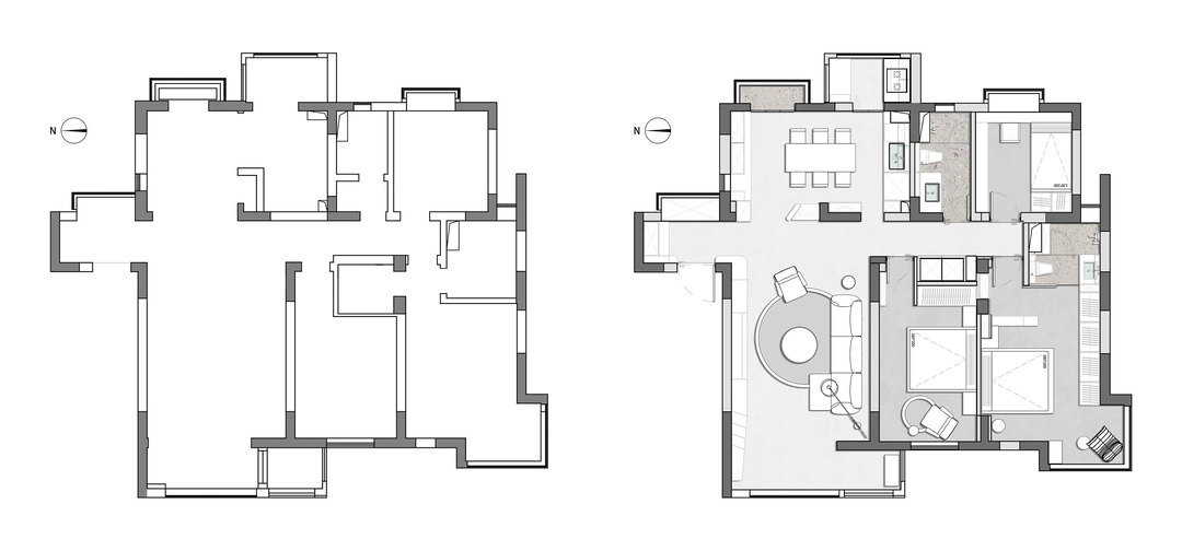 150平现代现代简约自然风三室住宅公寓装修案例