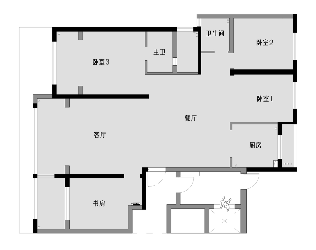 170平法式四室住宅公寓装修案例