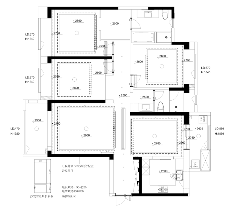 170平现代混搭法式三室住宅公寓装修案例