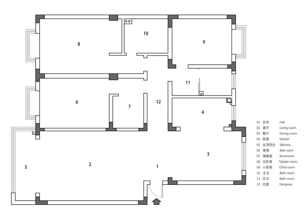150平现代日式原木三室住宅公寓装修案例