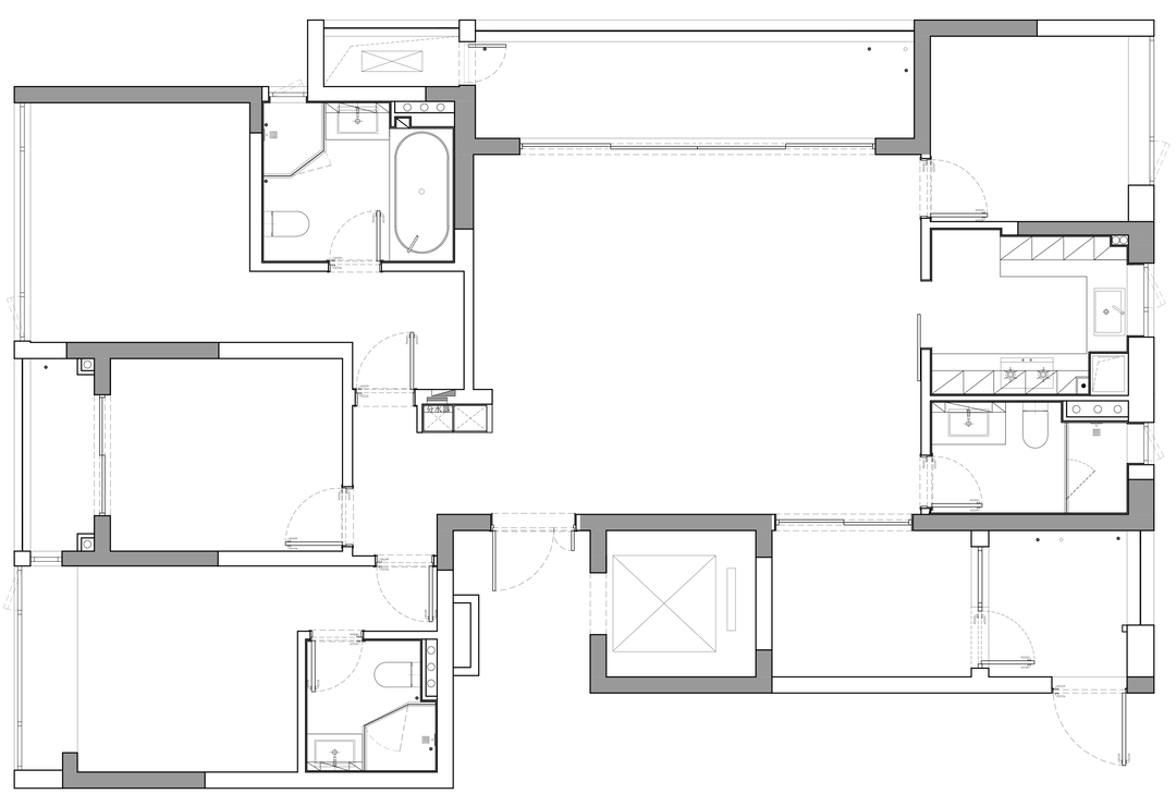 169平法式侘寂四室住宅公寓装修案例