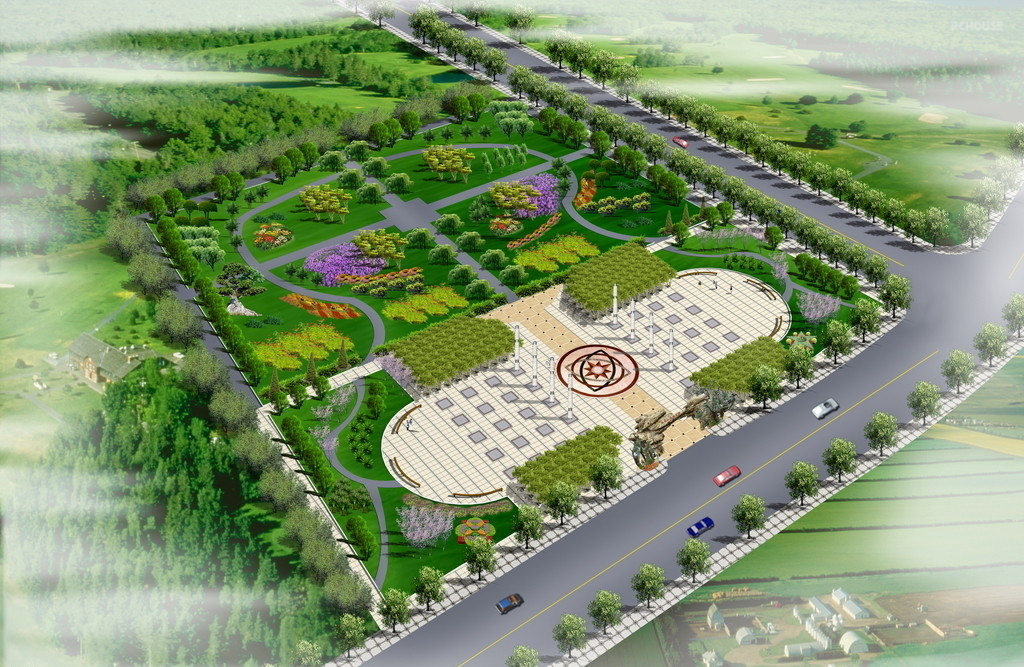 田园公园广场装修案例_农业生态园设计案例效果图_太平洋家居网