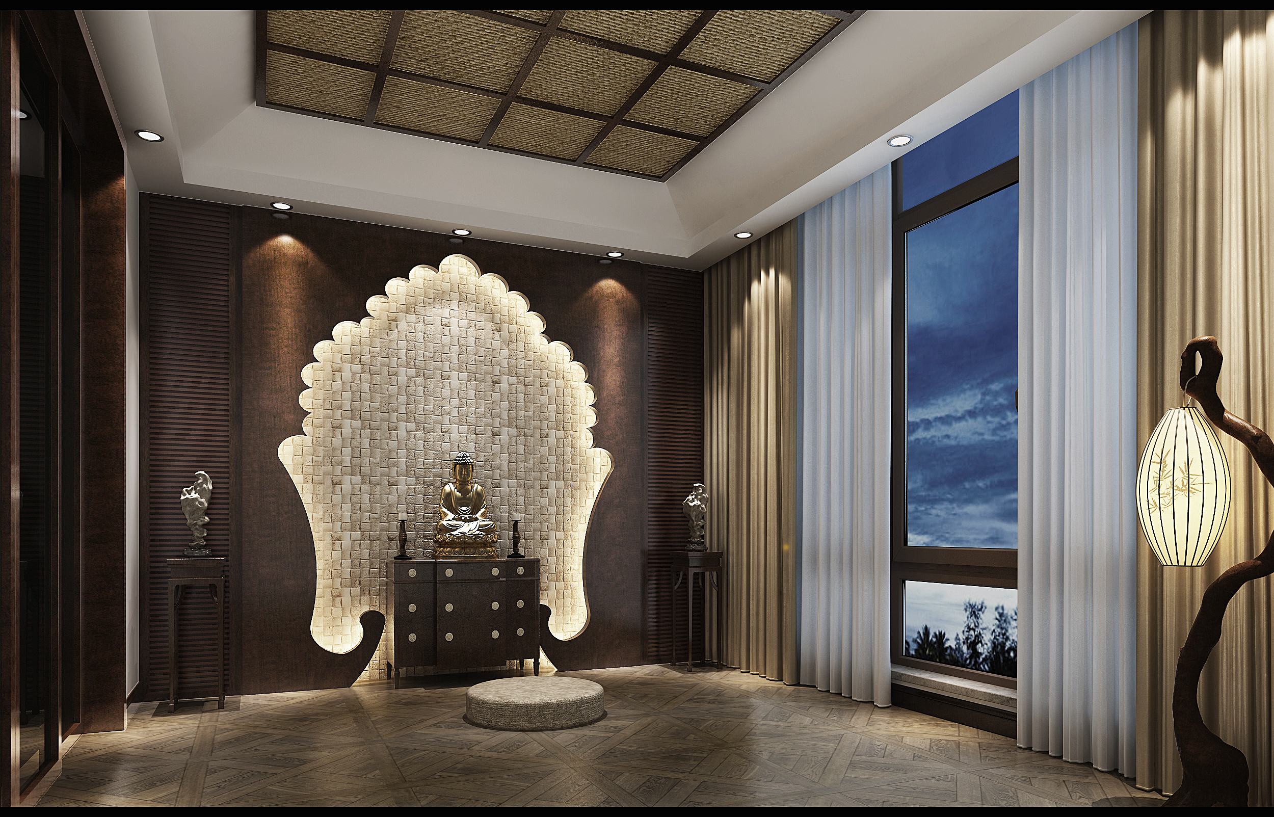 现代新中式别墅装修案例_现代中式—江阴王府别墅设计_太平洋家居网