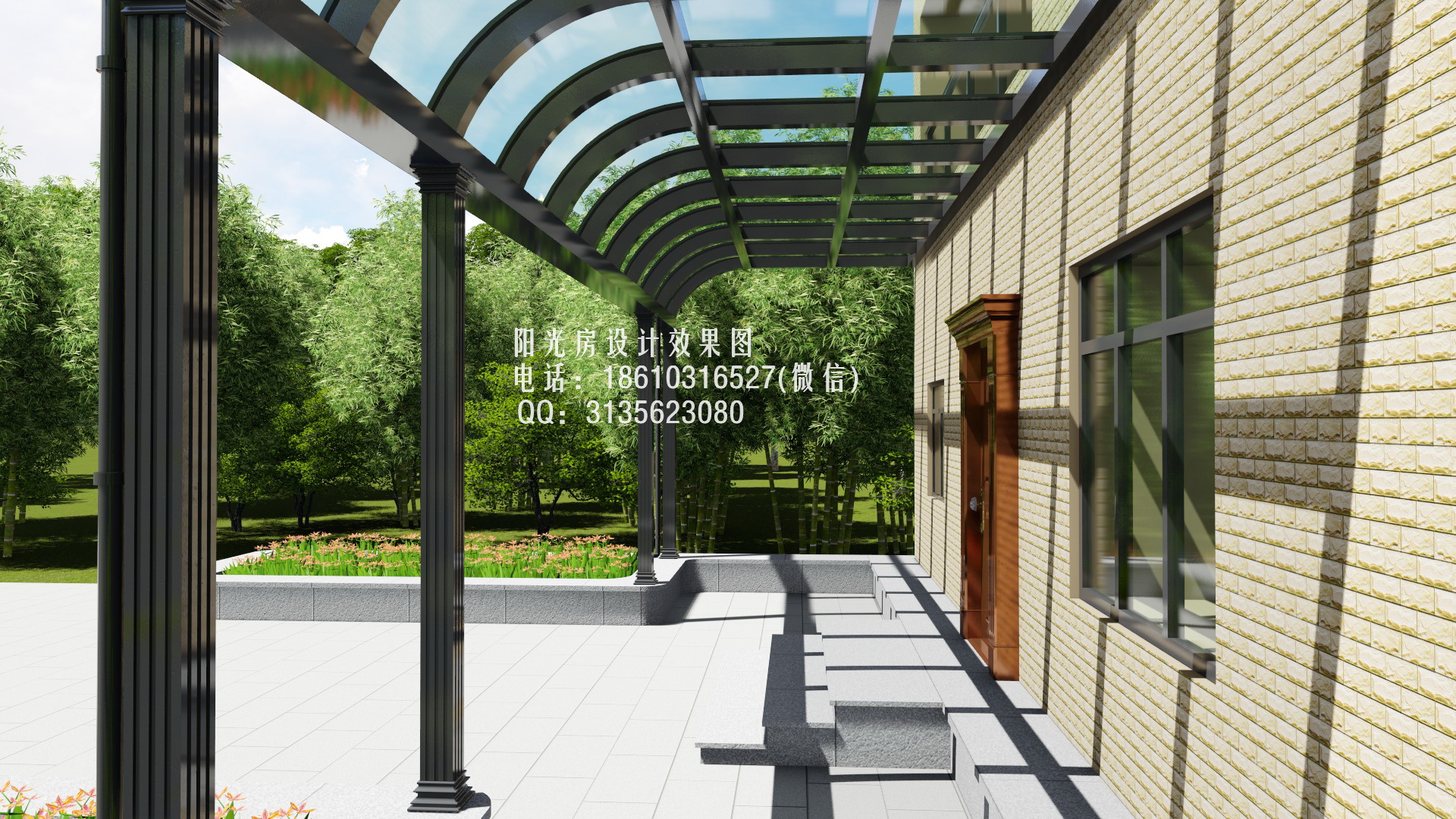 新中式阳光雨棚-sketchup模型_sketchup模型库_建E室内设计网!