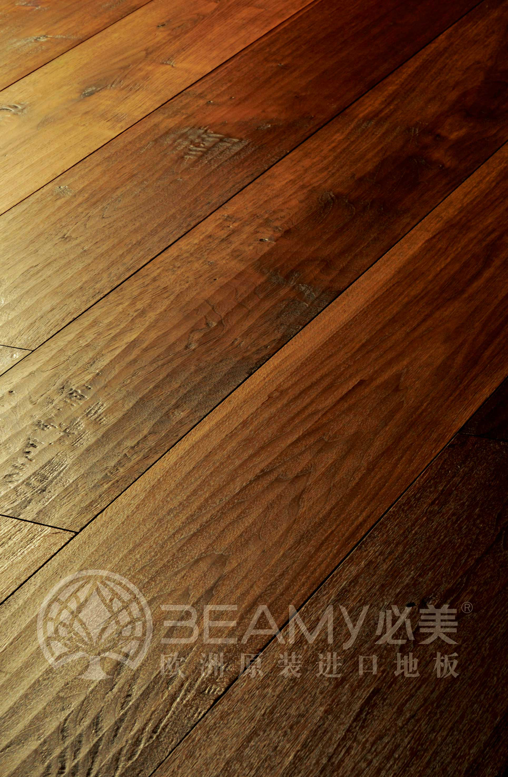 必美复合地板 奥地利原装进口三拼玛宝木防滑耐磨家用地板