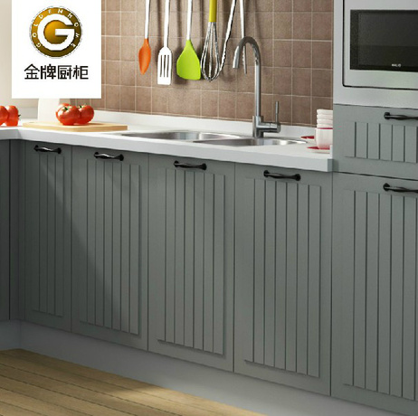 金牌橱柜整体厨房厨柜 西雅图 陶灰版 简欧风格吸塑系列