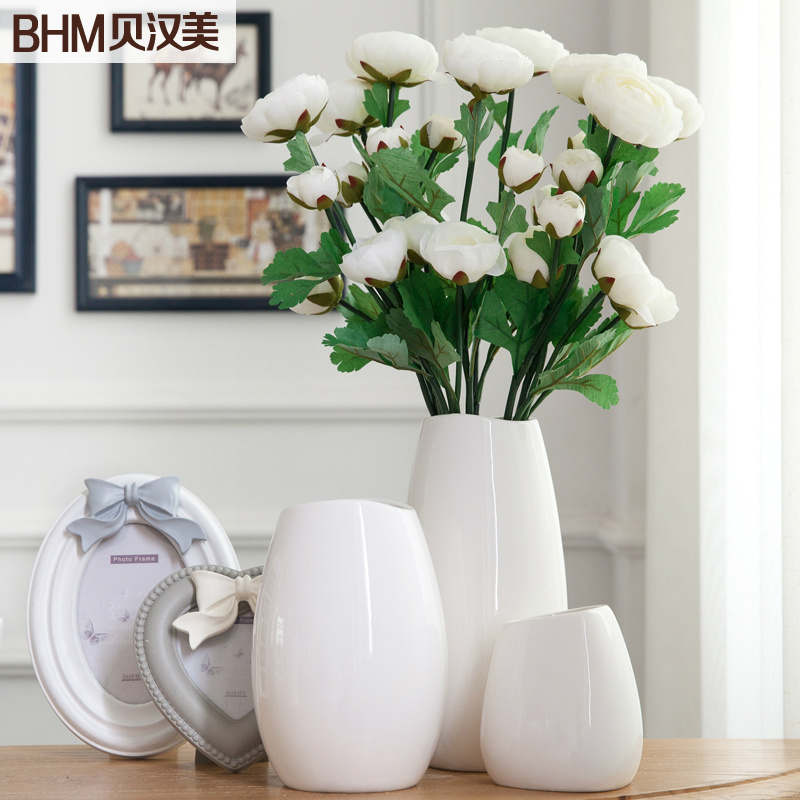 贝汉美花瓶716白色整体花艺