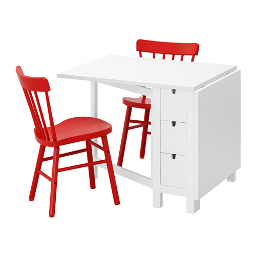 宜家家居诺顿 / 诺勒利白色红色一桌二椅791.839.64