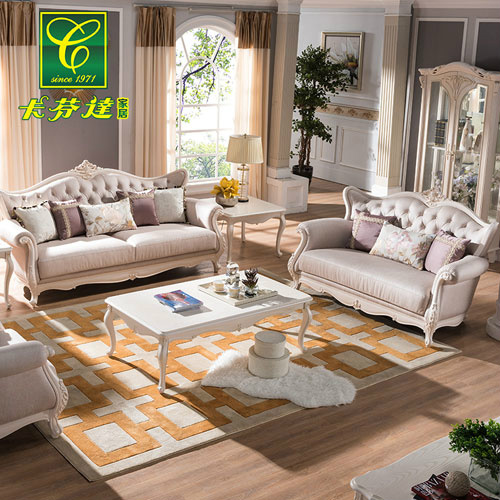 卡芬达家居欧式实木沙发布艺沙发M08沙发E