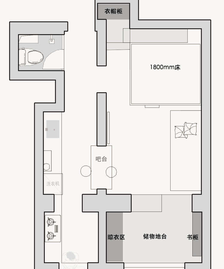 链家测量的原始平面图,房子是80年代建造的员工宿舍,两个阳台属于政府