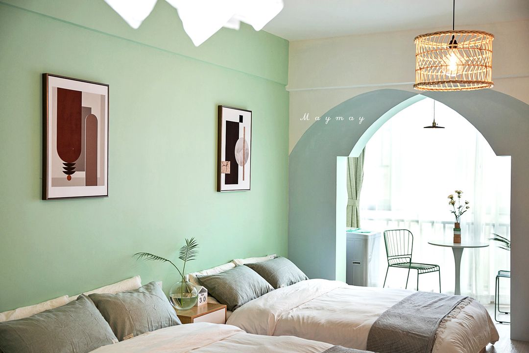 薄荷绿卧室装修效果图图片