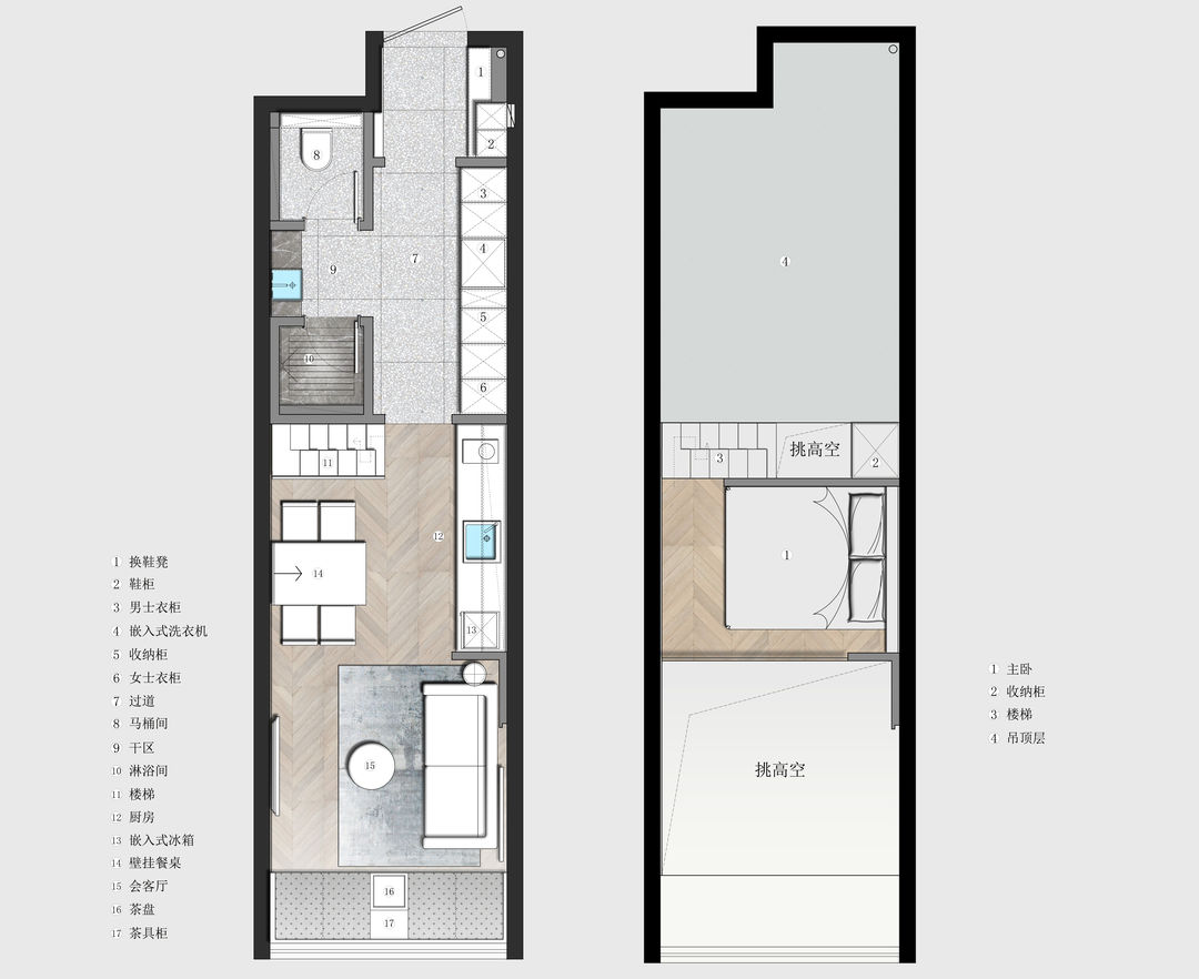 原始平面户型图空间展示业主要求 : 独立淋浴房/独立卫生间/深色调/剩