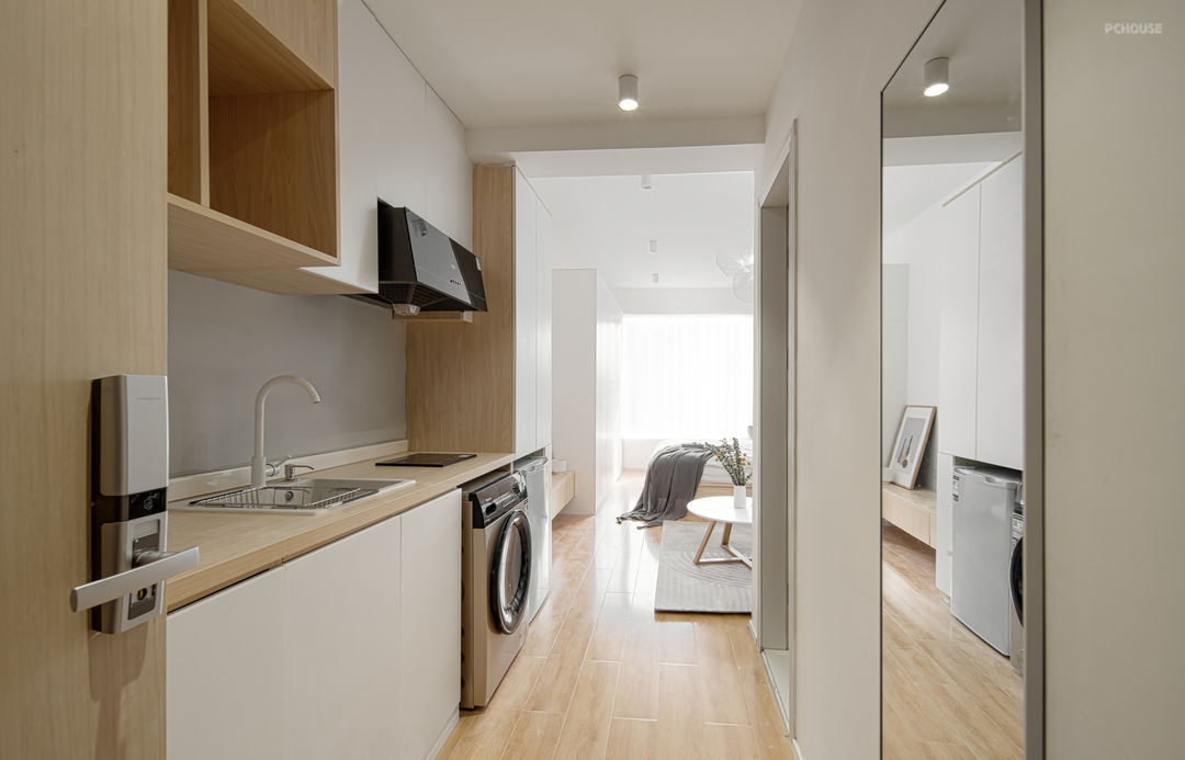 36平现代北欧现代简约一室住宅公寓装修案例_「心悦君兮」 36㎡的单身