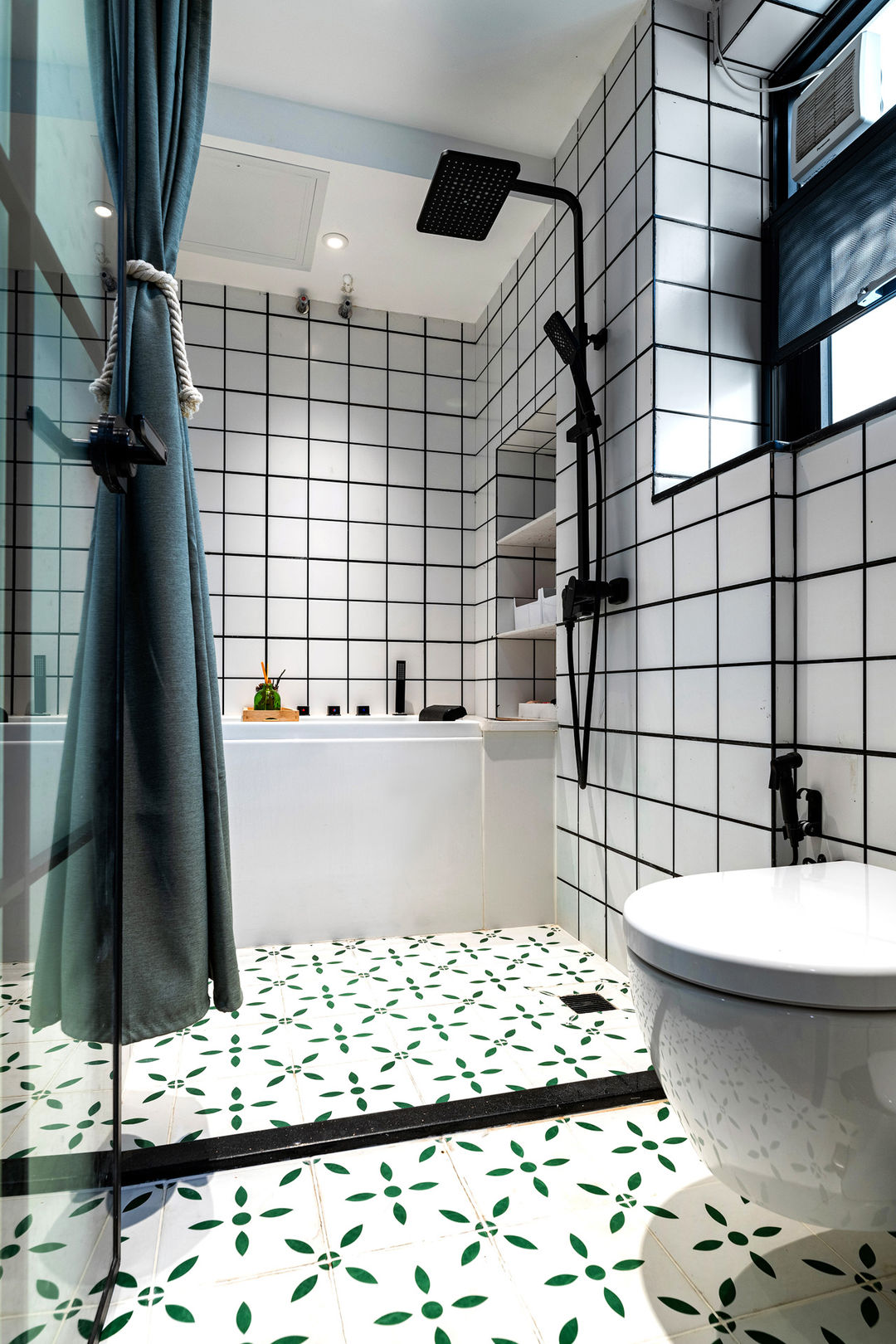 北欧复古小清新绿色小花砖 卫生间墙砖浴室防滑地砖阳台厨房花片-阿里巴巴