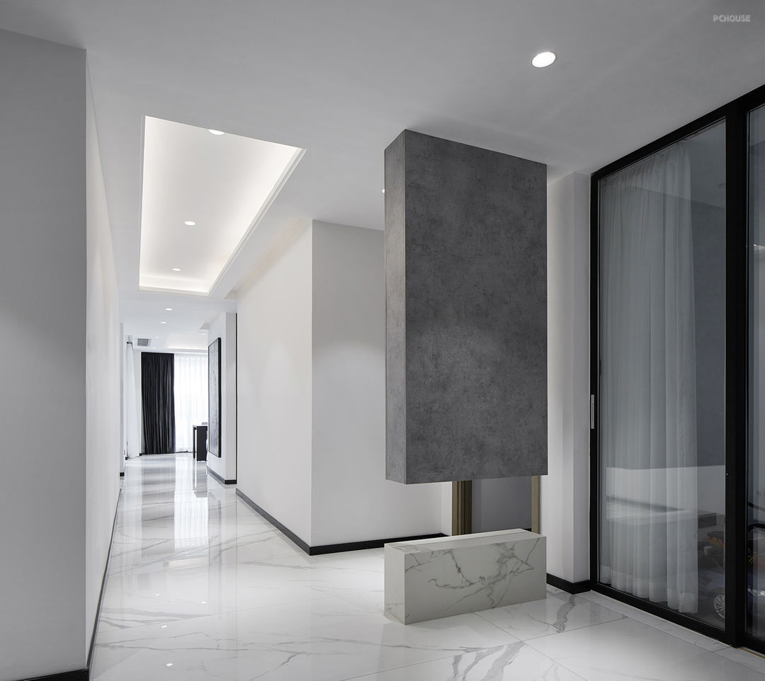 355平现代简约四室住宅公寓装修案例_当"灰色"也有了情感_太平洋家居